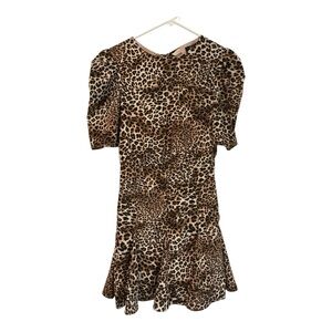 Sugar + Lips Leopard Print Ruffle Hem Dress – Size S